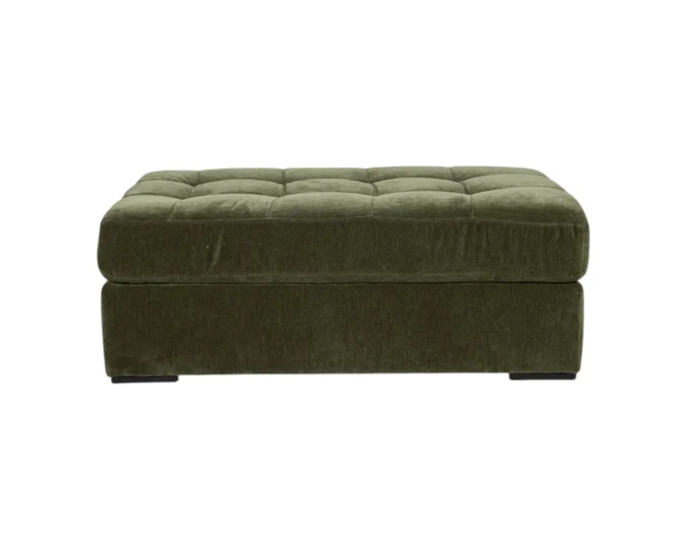 Jonathan Louis Noah Ottoman in Moss Green