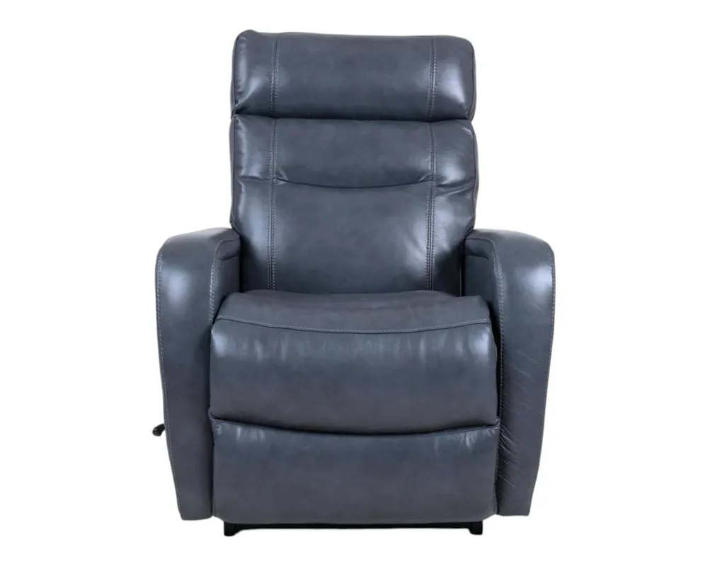 La-Z-Boy Baron Leather Rocker Recliner in Blue Gray