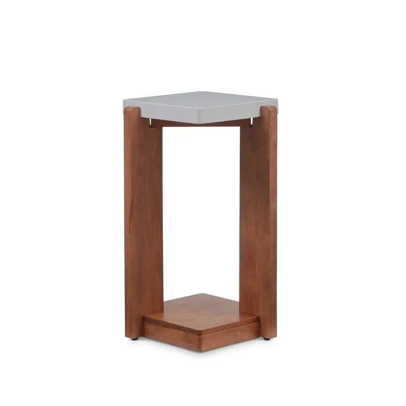 Flexsteel Lincoln Square Chairside Table with Faux Stone Top