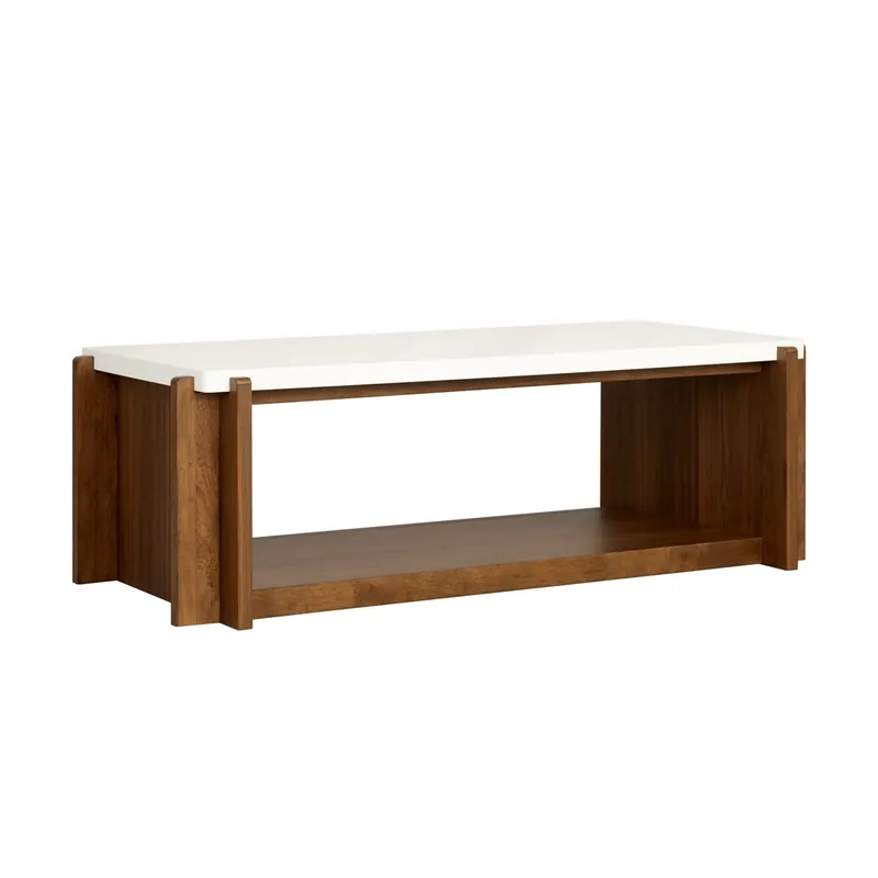 Flexsteel Lincoln Coffee Table with Faux Stone Top and Casters