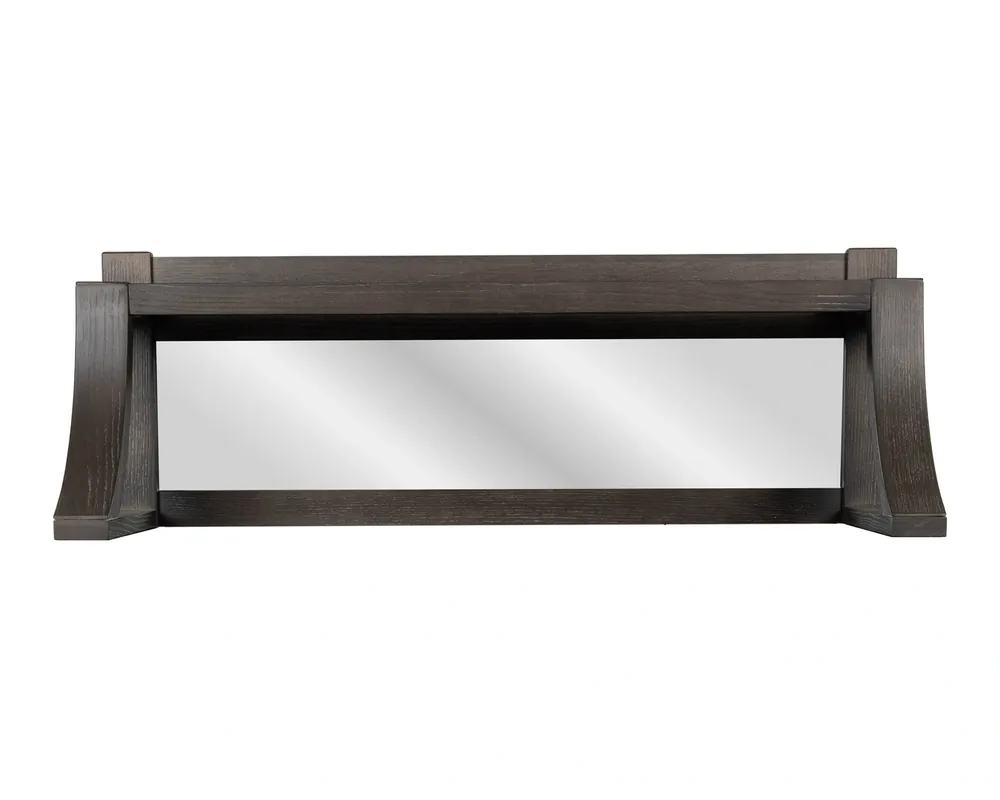 Intercon Flex Server Hutch with Beveled Mirror in Reclaimed Chevron