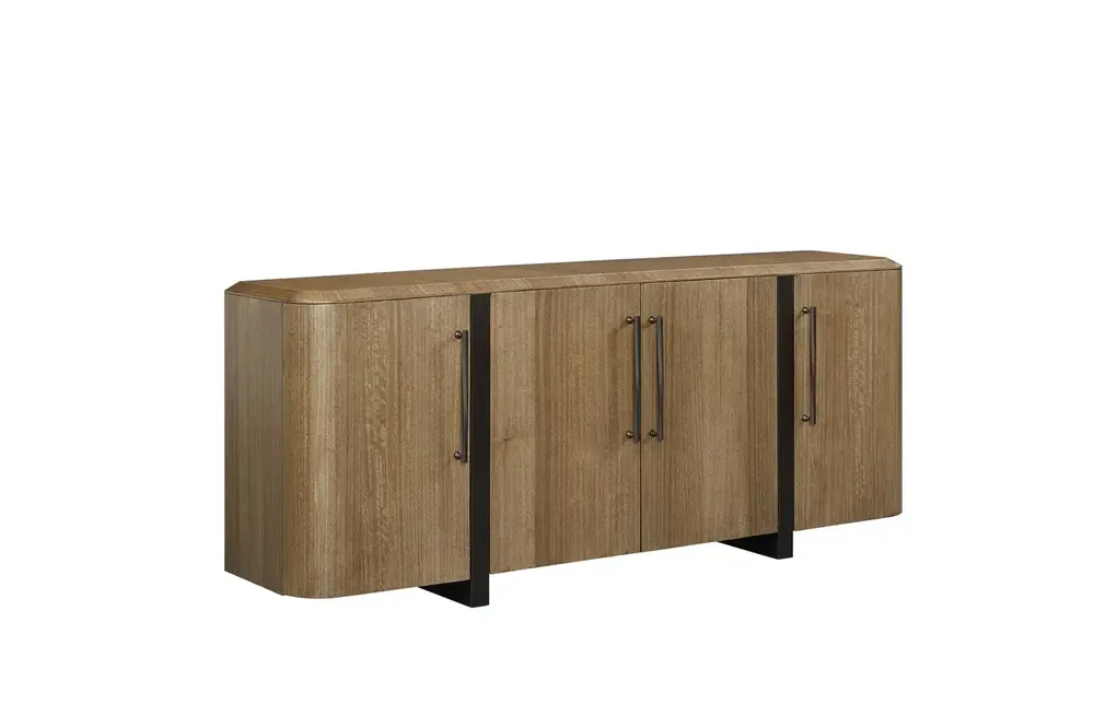 Bernards Furniture Calia 4-Door Accent Cabinet in Eucalyptus Brown