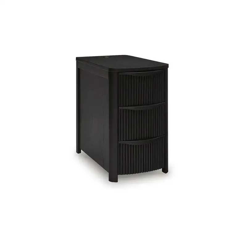 Ashley Camdill Chairside End Table with USB Ports in Black