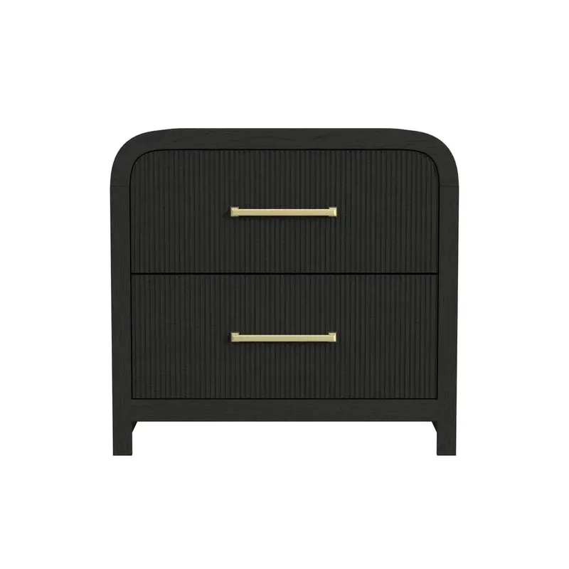 Elements Int'l Ridgemont 2-Drawer Nightstand in Black