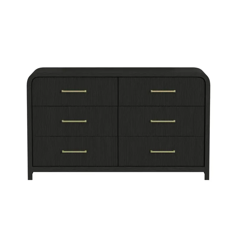 Elements Int'l Ridgemont 6-Drawer Dresser in Black