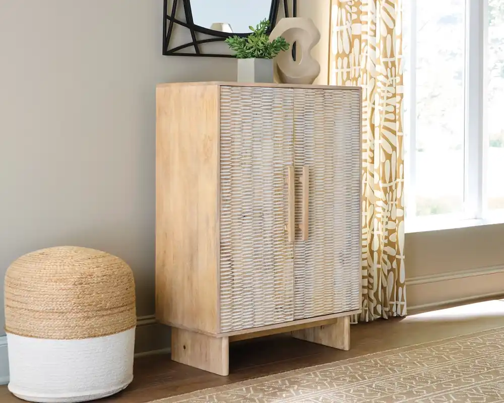 Ashley Dallinbury 2-Door Accent Cabinet in Natural