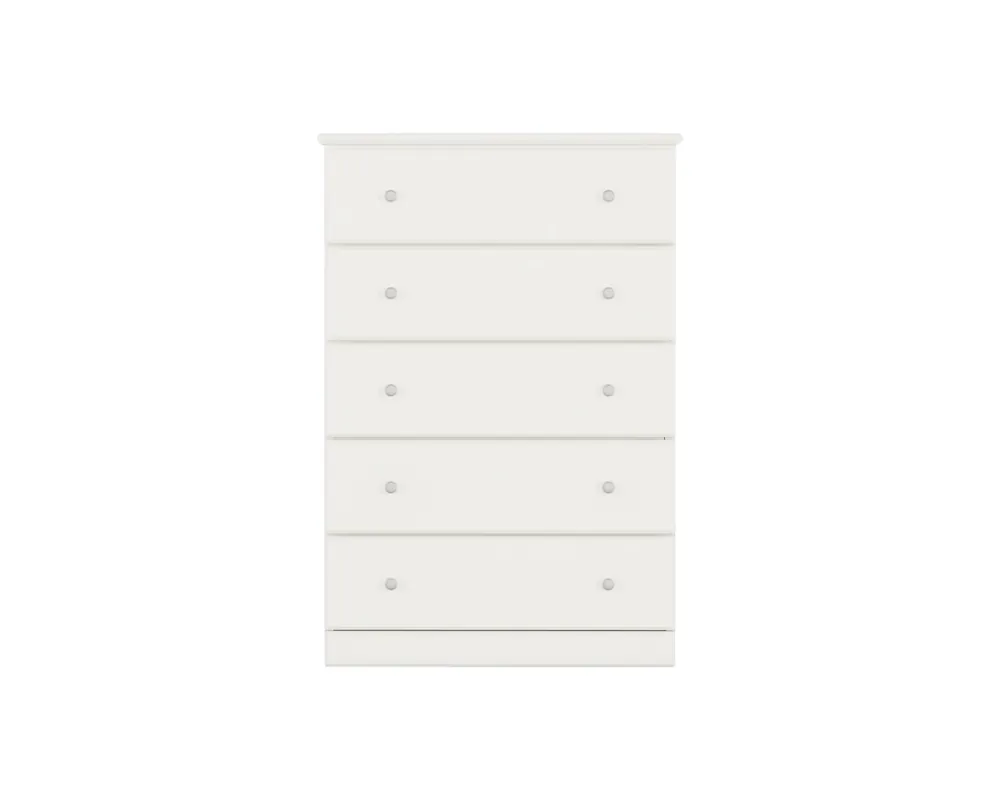Perdue Furniture Essentials 5-Drawer Chest in Rockport White - 32-Inch