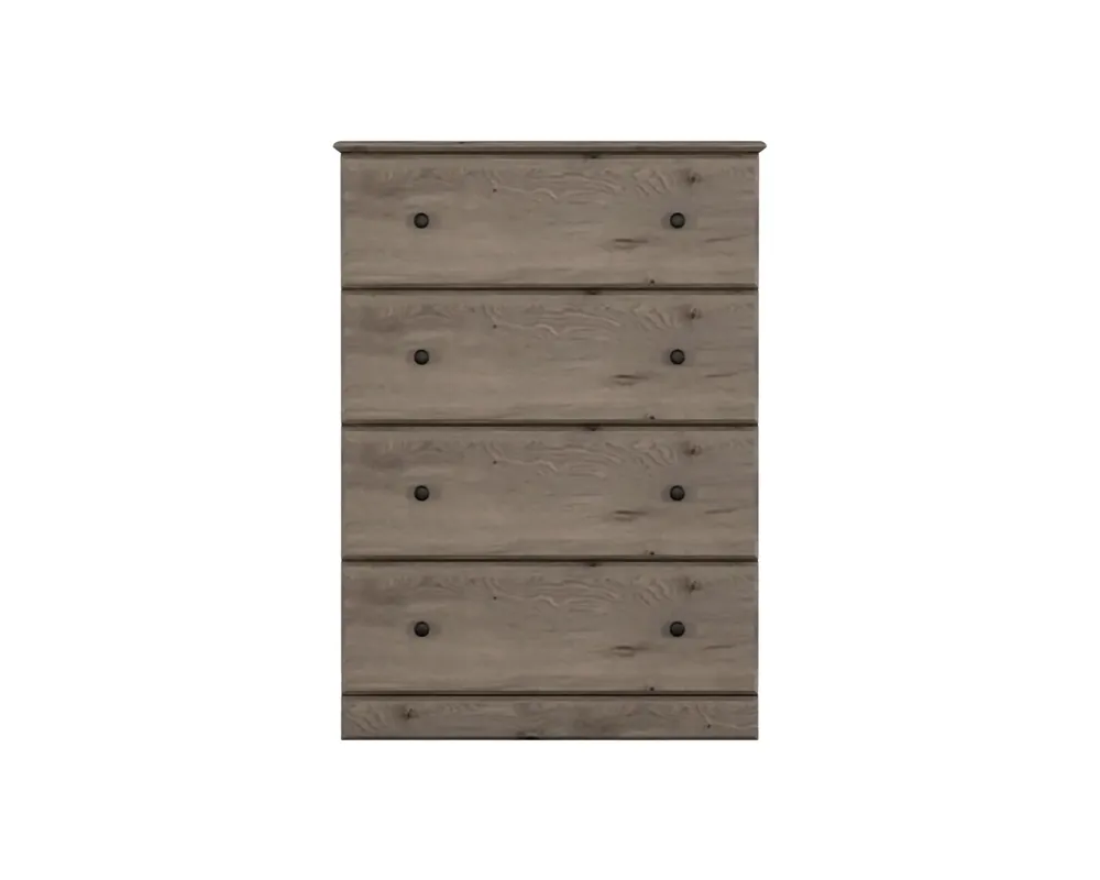 Perdue Furniture Essentials 5-Drawer Chest in Weathered Gray Ash - 32-Inch