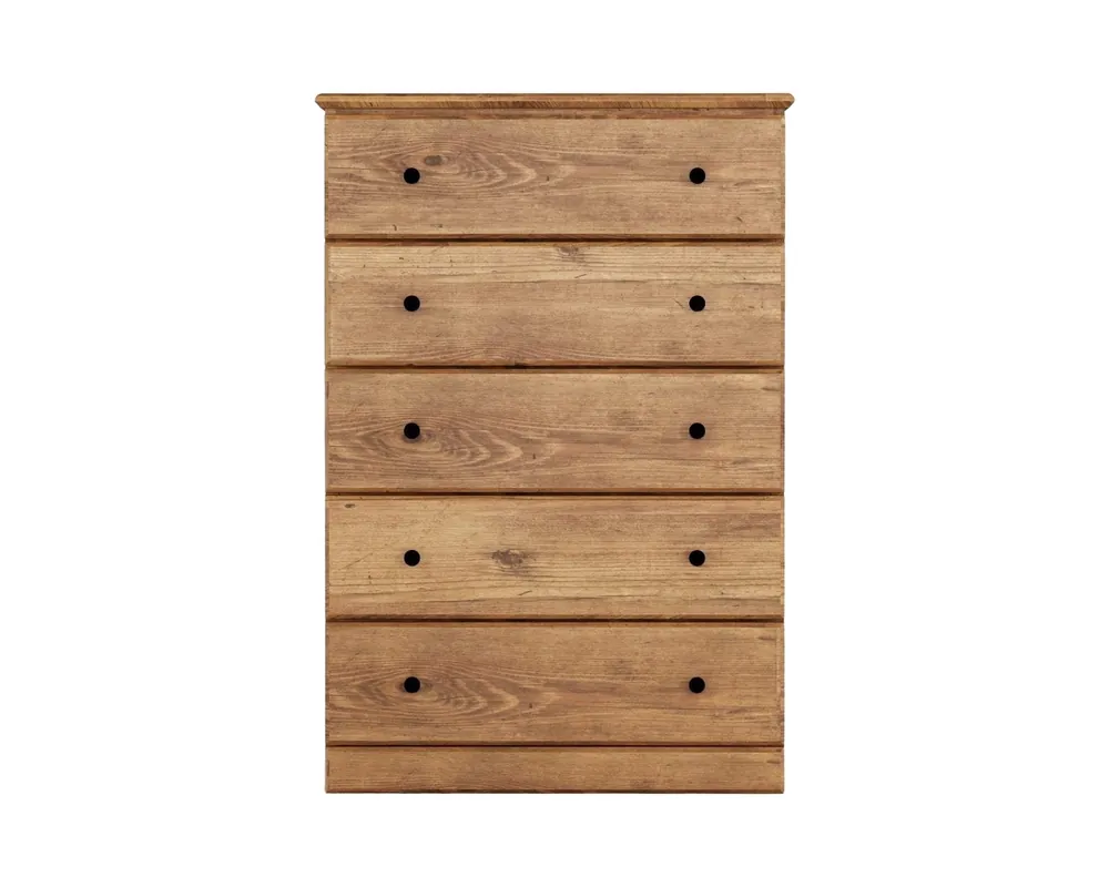 Perdue Furniture Essentials 5-Drawer Chest in Saratoga Pine