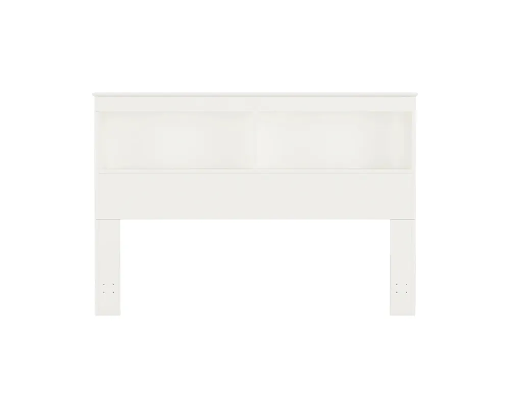 Perdue Furniture Essentials Divided Bookcase Headboard in Rockport White - Full/Queen
