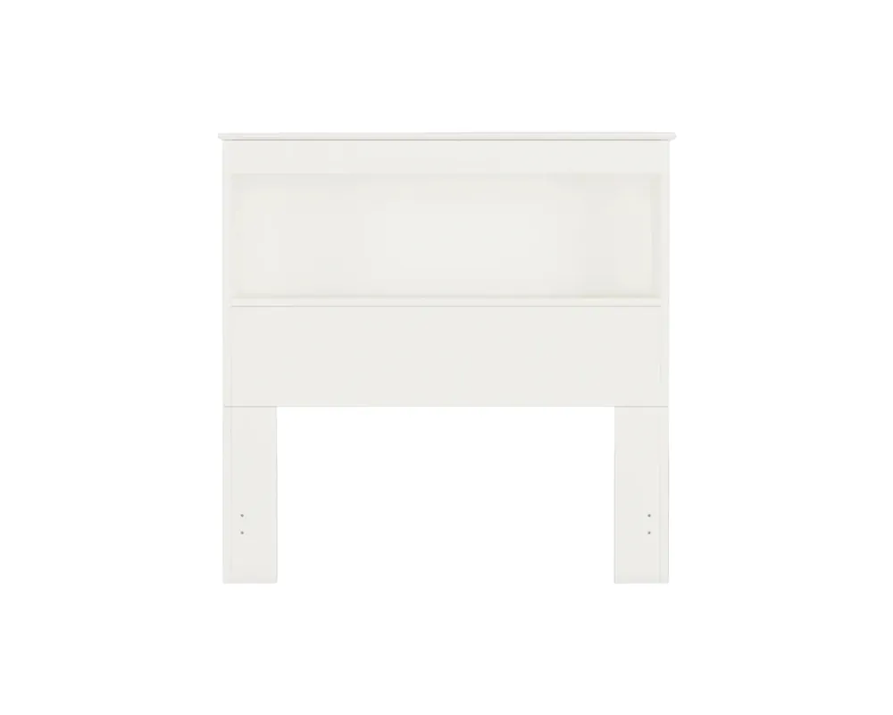 Perdue Furniture Essentials Bookcase Headboard in Rockport White - Twin