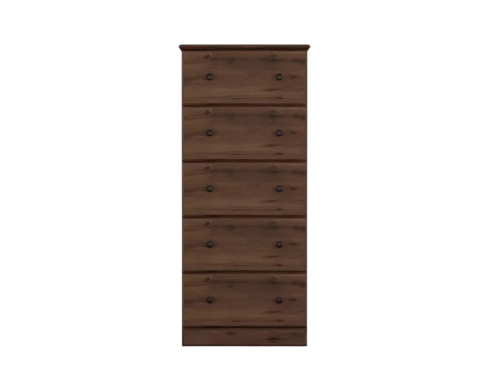 Perdue Furniture Essentials 5-Drawer Chest in Aspen Oak - 23-Inch