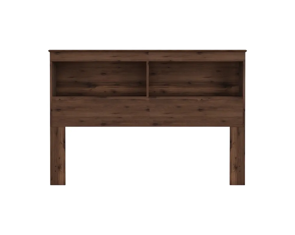 Perdue Furniture Essentials Divided Bookcase Headboard in Aspen Oak - Full/Queen