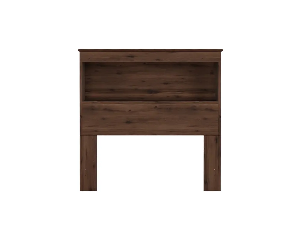 Perdue Furniture Essentials Bookcase Headboard in Aspen Oak - Twin
