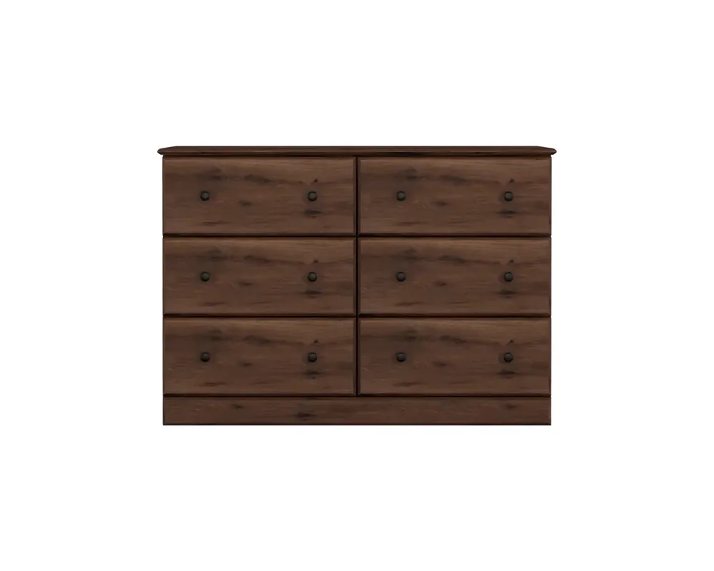 Perdue Furniture Essentials 6-Drawer Dresser in Aspen Oak