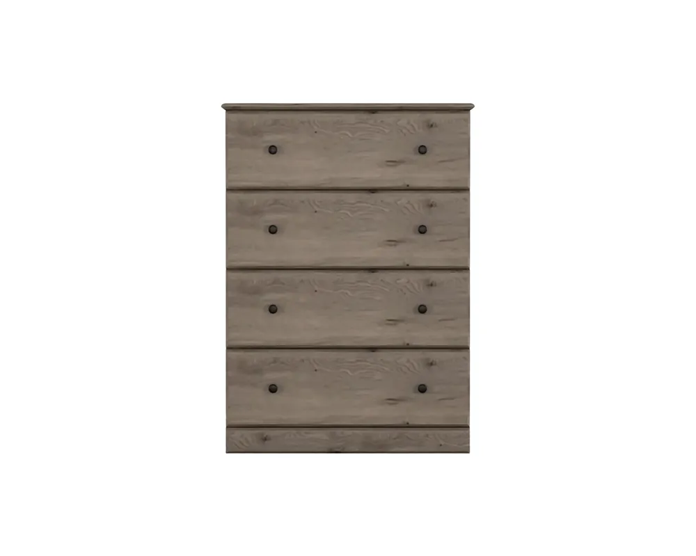 Perdue Furniture Essentials 4-Drawer Chest in Weathered Gray Ash - 32-Inch