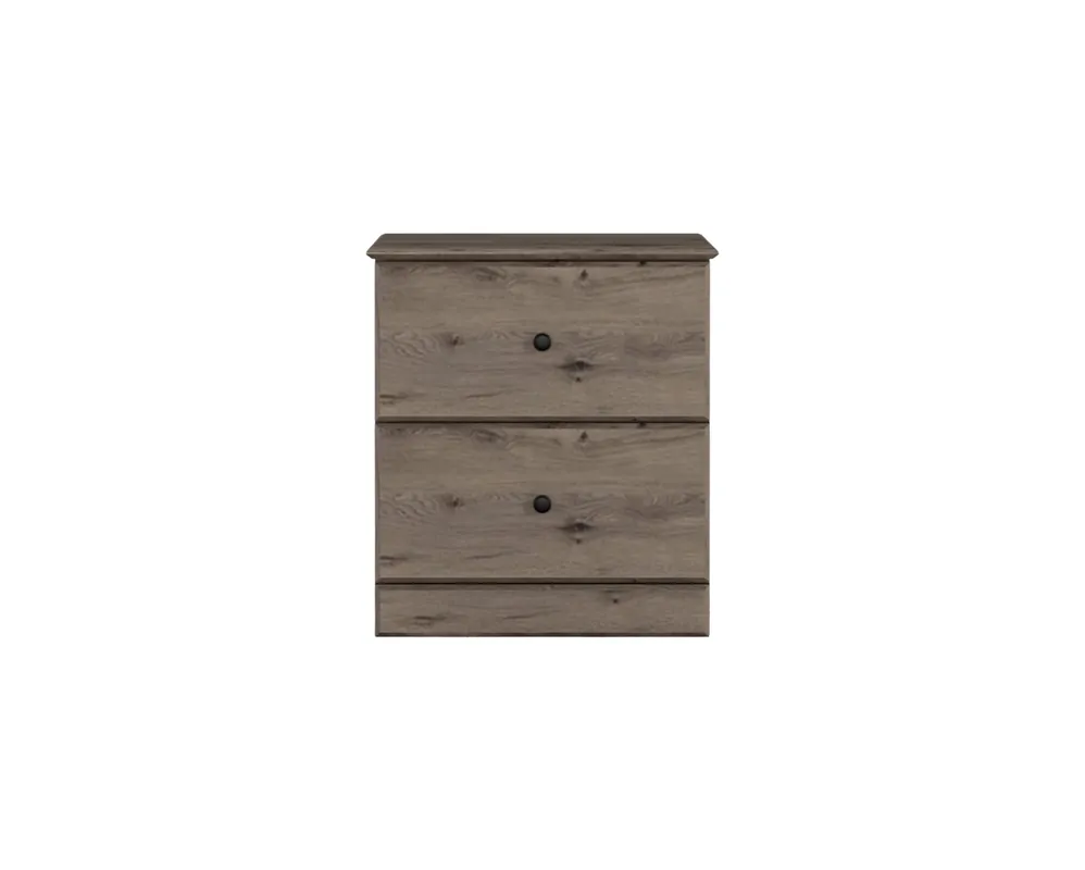 Perdue Furniture Essentials 2-Drawer Nightstand in Weathered Gray Ash