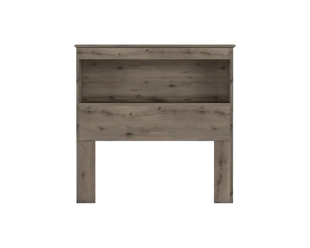 Perdue Furniture Essentials Bookcase Headboard in Weathered Gray Ash - Twin