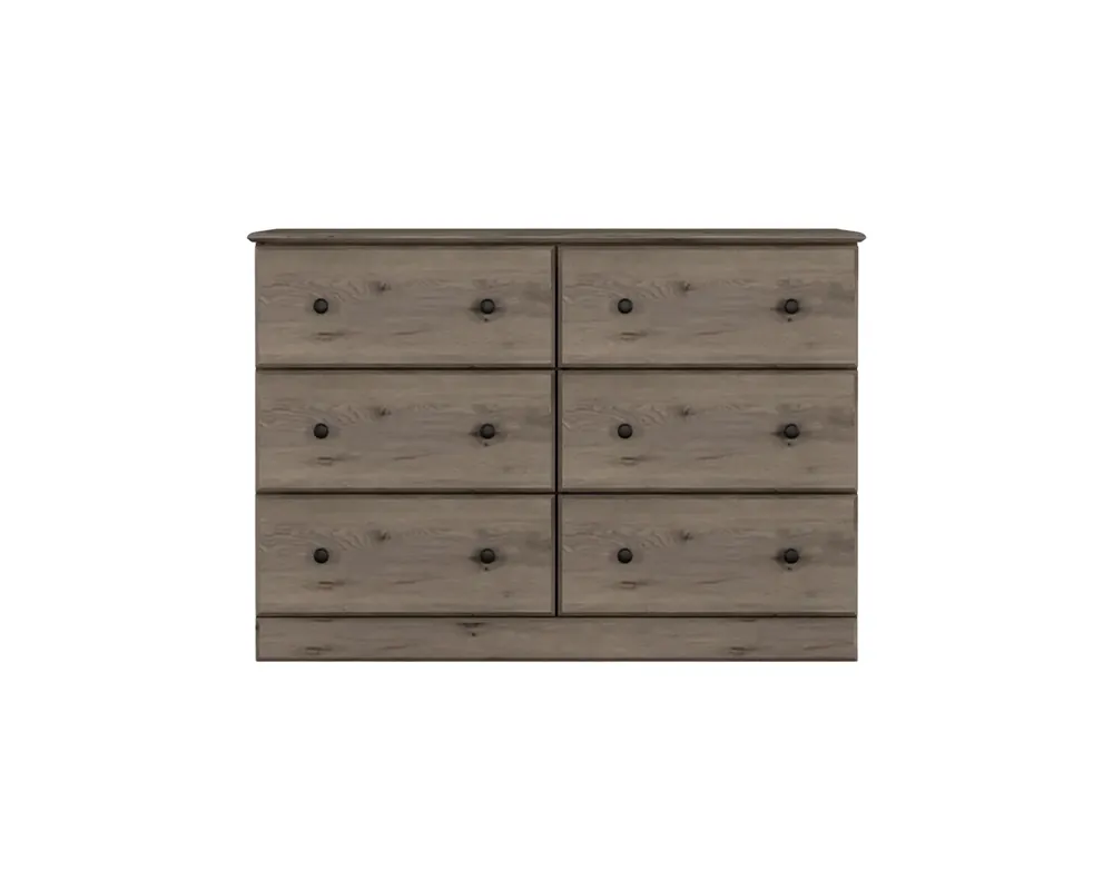 Perdue Furniture Essentials 6-Drawer Dresser in Weathered Gray Ash
