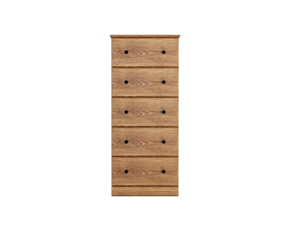 Perdue Furniture Essentials 5-Drawer Chest in Saratoga Pine - 23-Inch