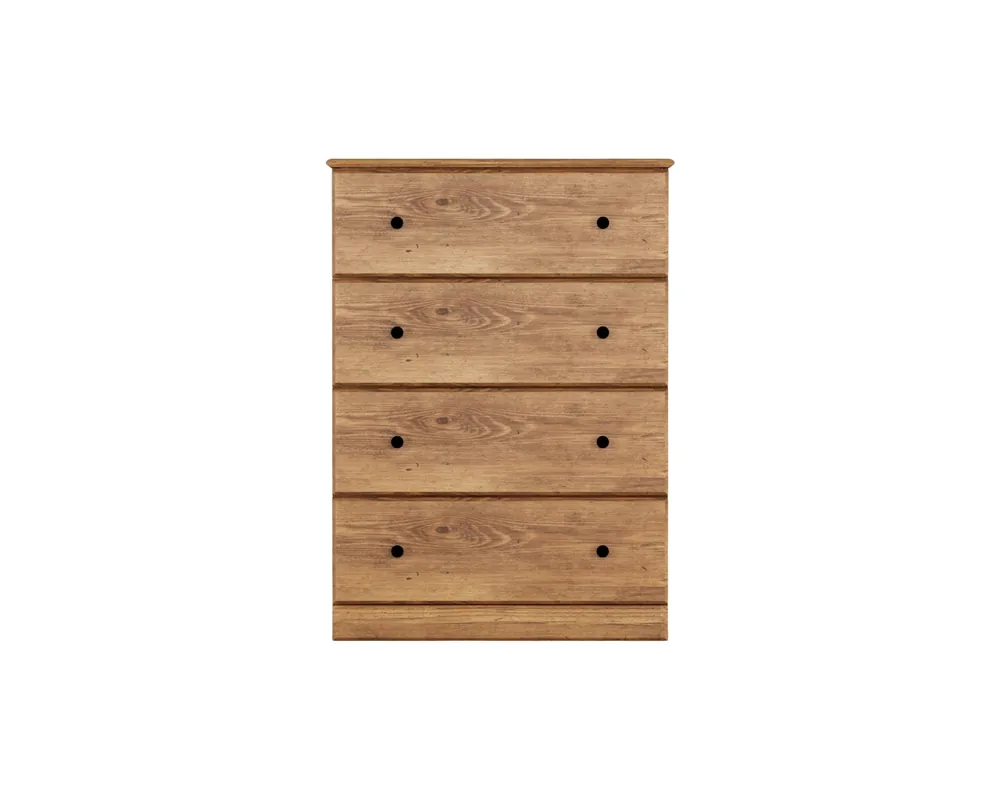 Perdue Furniture Essentials 4-Drawer Chest in Saratoga Pine - 32-Inch