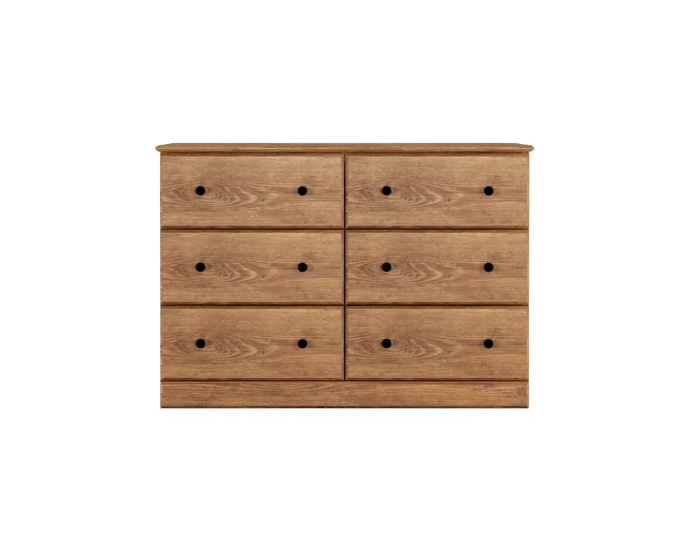 Perdue Furniture Essentials 6-Drawer Dresser in Saratoga Pine