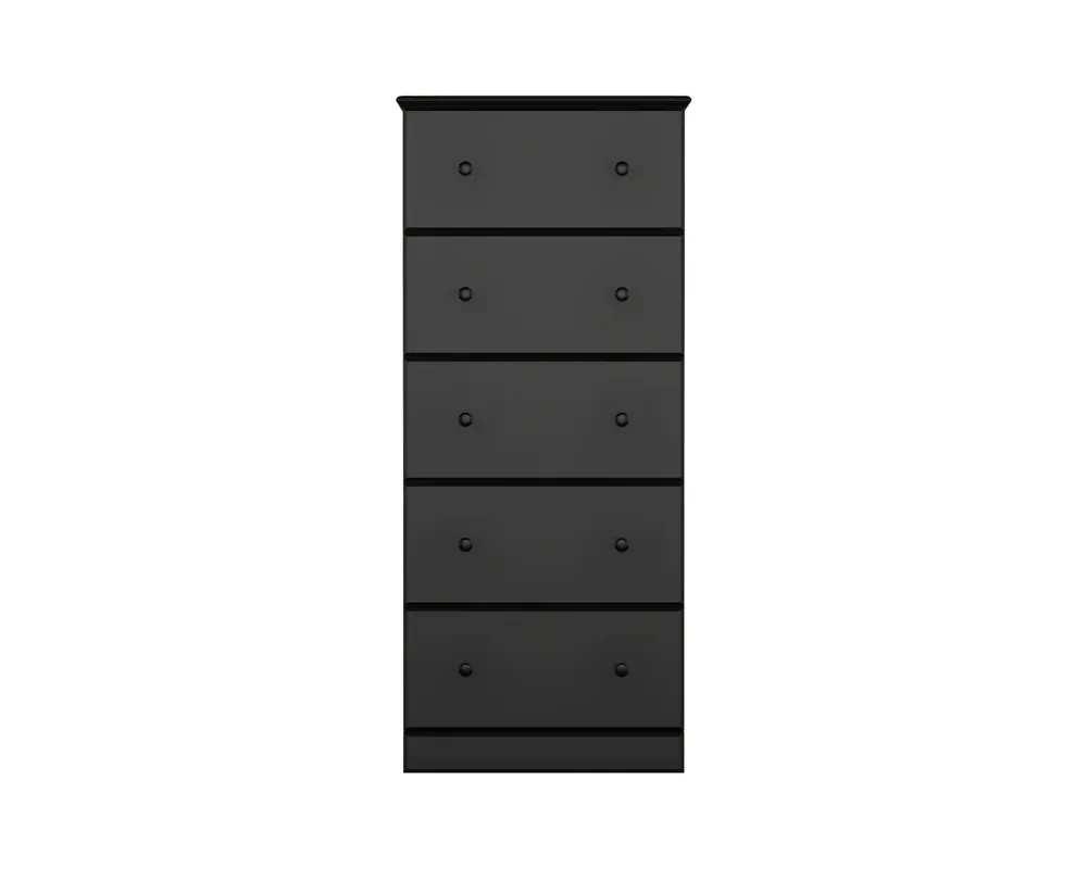 Perdue Furniture Essentials 5-Drawer Chest in Black - 23-Inch