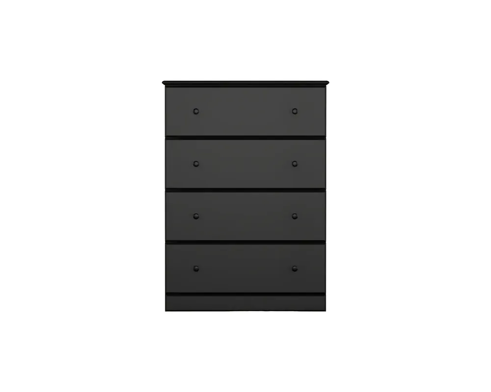 Perdue Furniture Essentials 4-Drawer Chest in Black - 32-Inch