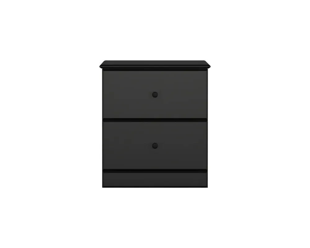 Perdue Furniture Essentials 2-Drawer Nightstand in Black
