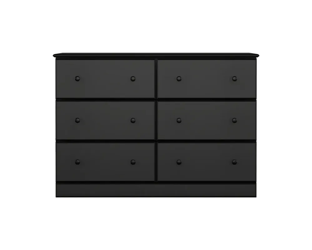 Perdue Furniture Essentials 6-Drawer Dresser in Black