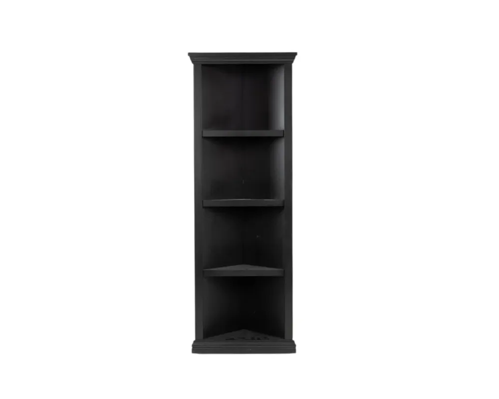Fenix Furniture Corner Bookcase in Black - 72-Inch