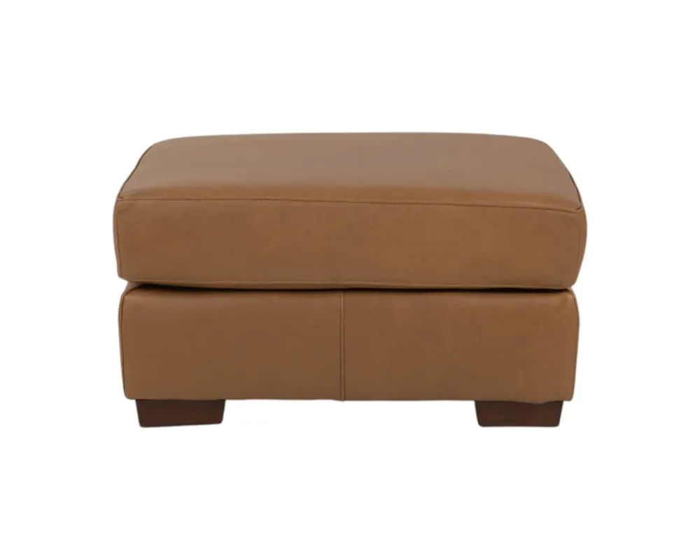 USA Leather 9950 Collection Leather Ottoman in Pancho Camel