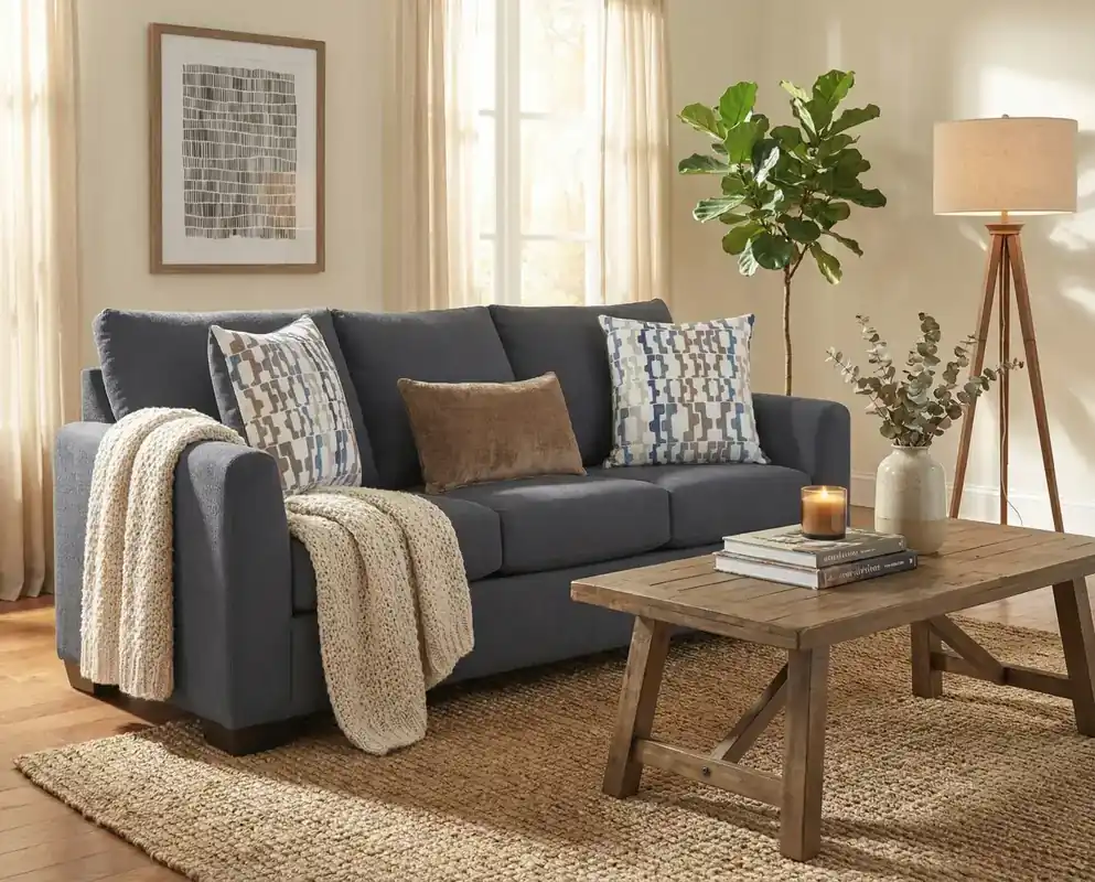 Washington Furniture Franz Sofa in Charcoal Gray