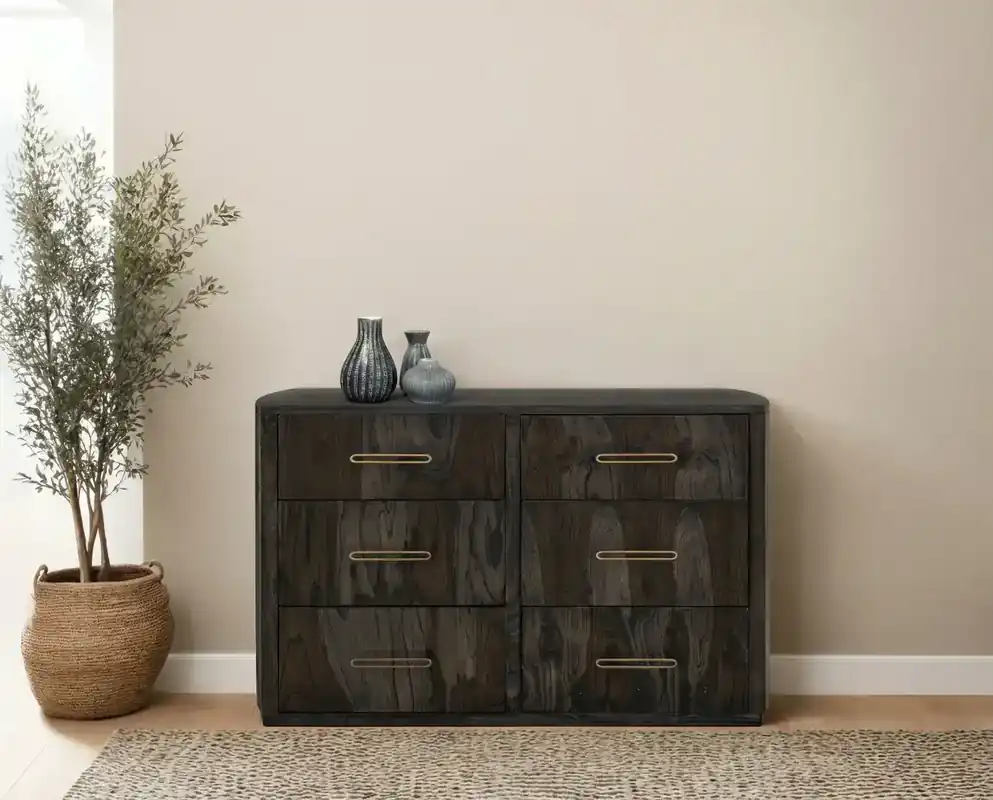 Int'l Furniture Balam 6-Drawer Dresser in Black