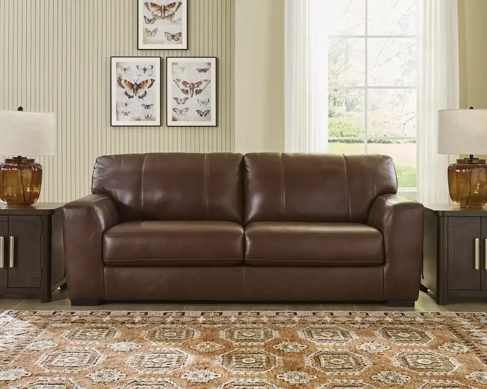Ashley Brogliano Leather Sofa in Canyon Brown