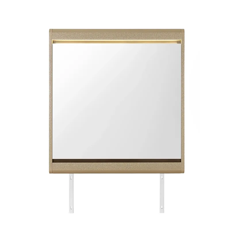 Global Genesis Dresser Mirror with LED Lights in Gold