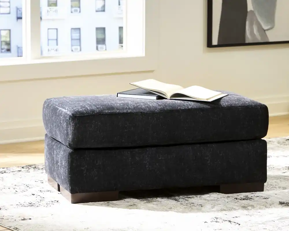 Ashley Whitmore Manor Ottoman in Black Pearl