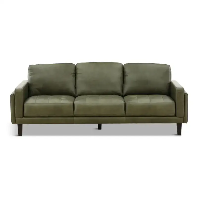 Chateau D'ax USA CC46 Collection Leather Sofa in Olive Green