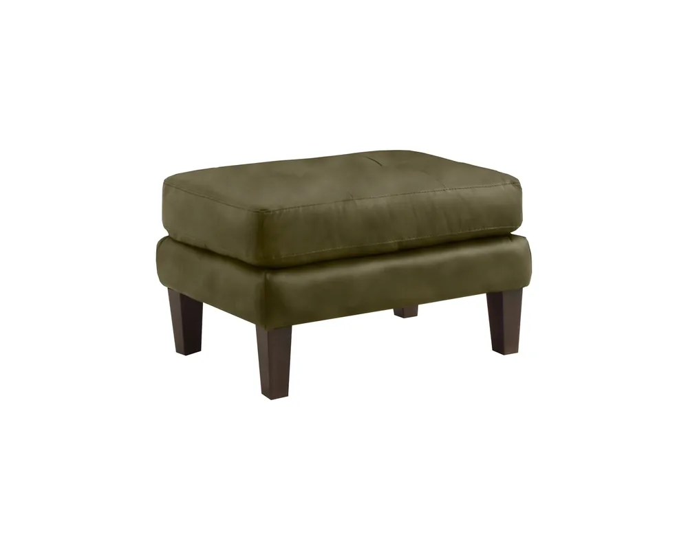 Chateau D'ax USA CC46 Collection Leather Ottoman in Olive Green