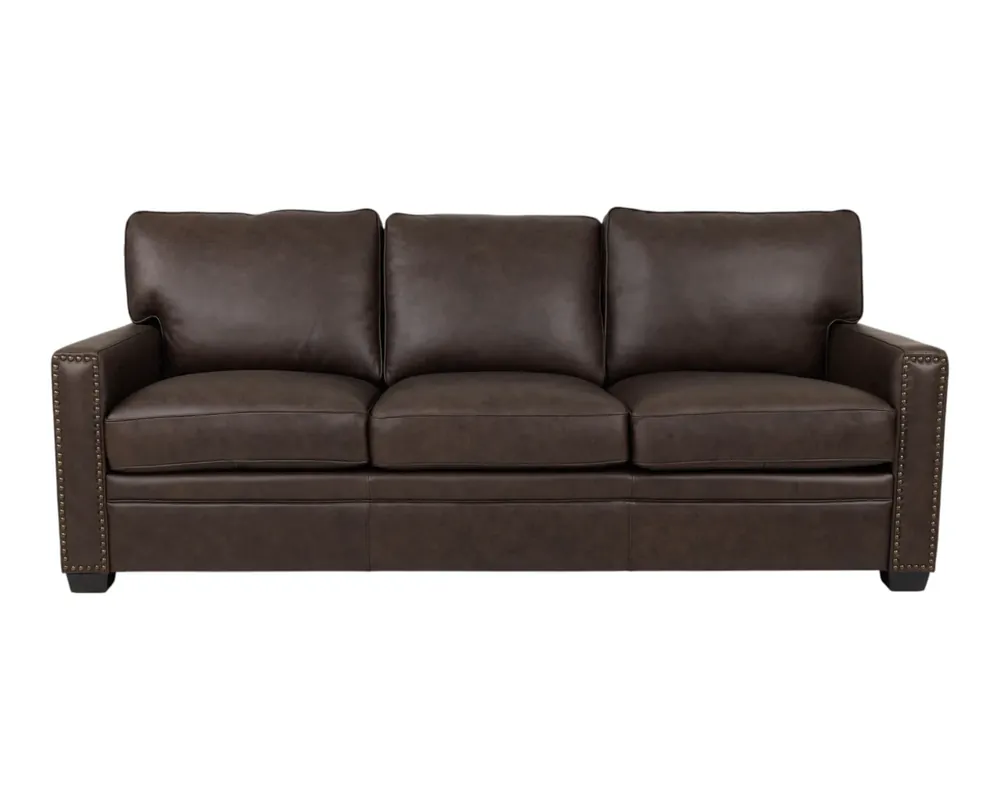 Leather Italia Dalton Leather Sofa in Chestnut Brown