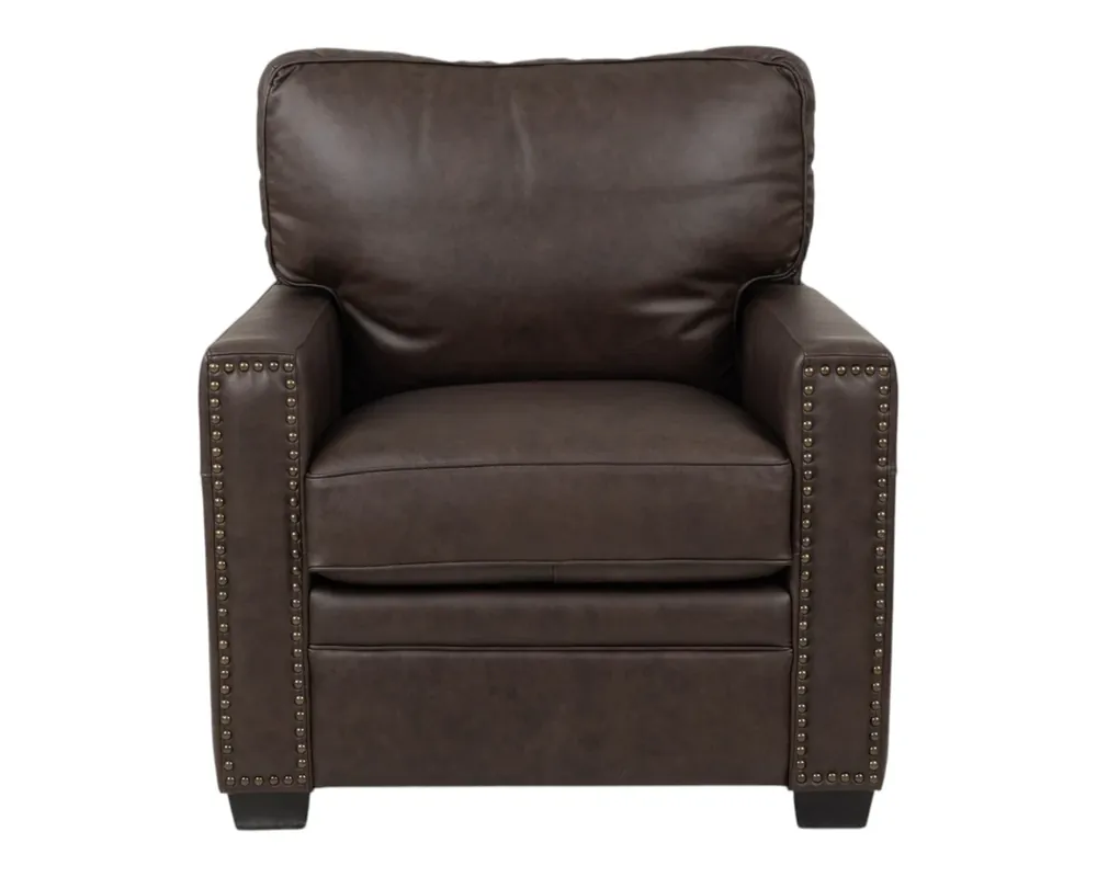 Leather Italia Dalton Leather Chair in Chestnut Brown