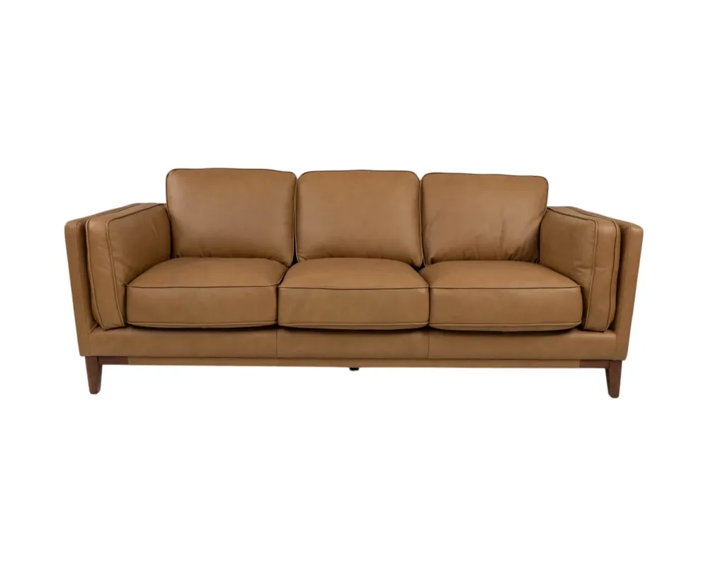Leather Italia Pendry Leather Sofa in Carmel Saddle