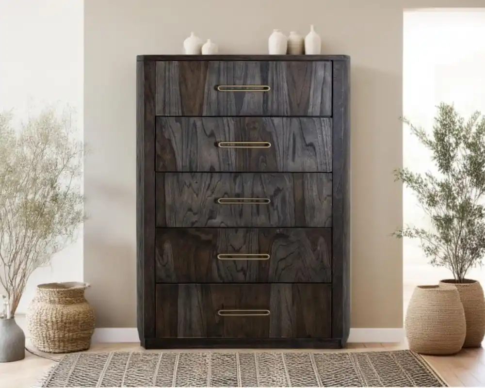 Int'l Furniture Balam 5-Drawer Chest in Black