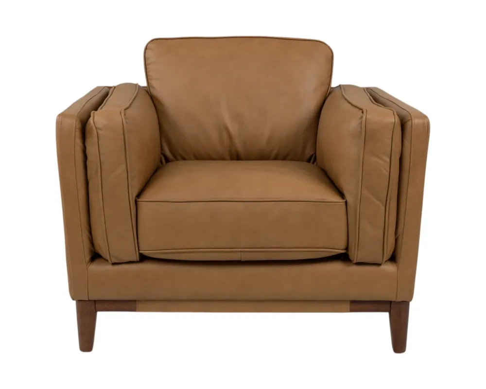 Leather Italia Pendry Leather Chair in Carmel Saddle