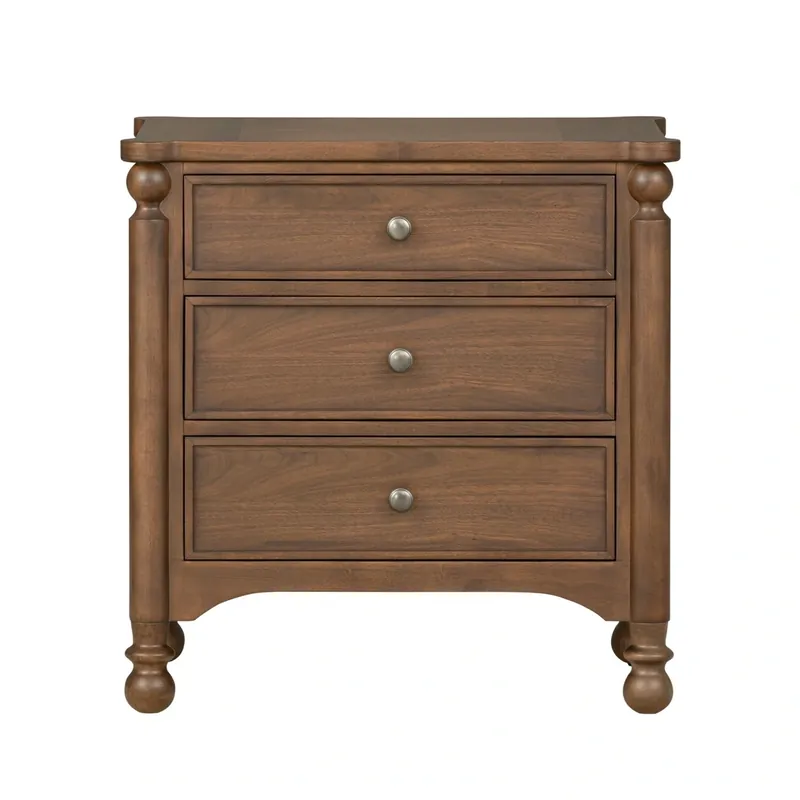 Flexsteel Azalea 3-Drawer Nightstand in Legacy Walnut