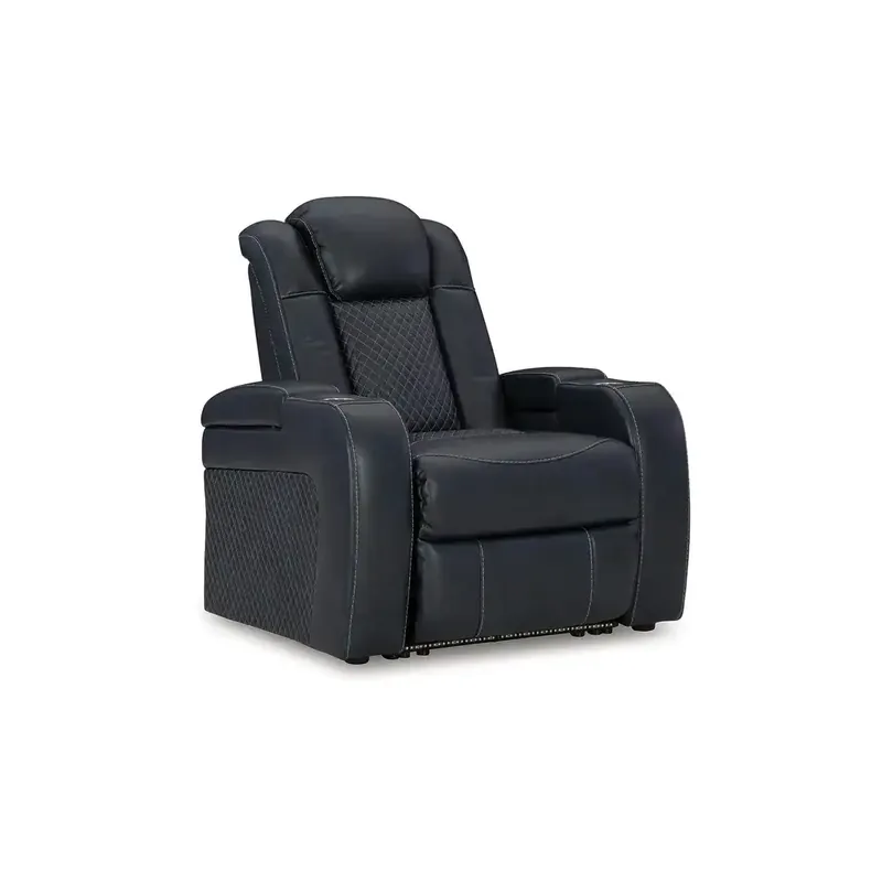 Ashley Fyne-Dyme Power Recliner with LED Lighting in Sapphire