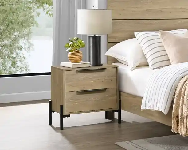 Intercon Newhall 2-Drawer Nightstand in Vintage Oak