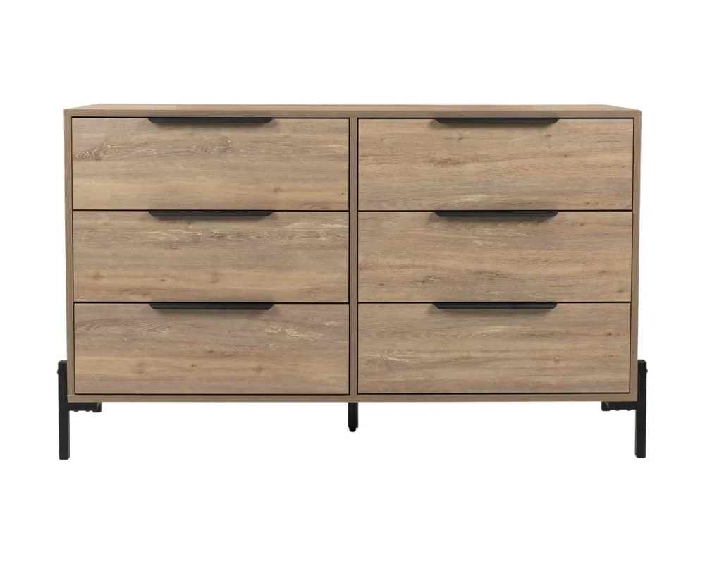 Intercon Newhall 6-Drawer Dresser in Vintage Oak