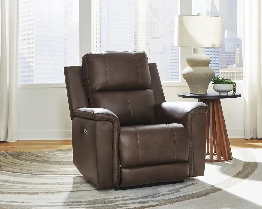 Ashley Bleckley Leather Power Recliner in Espresso