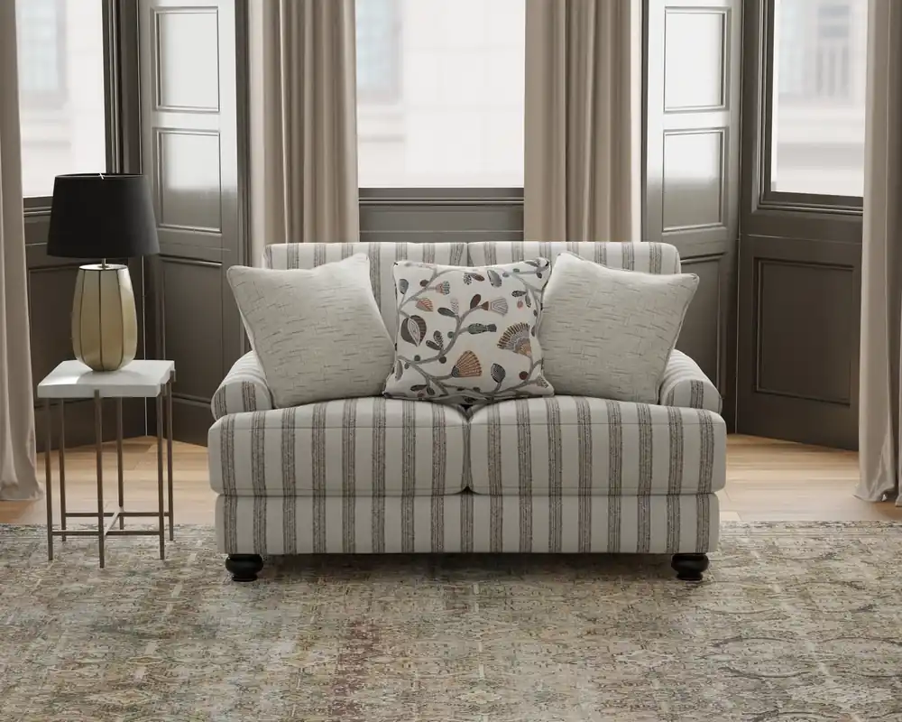 Jackson Marley Striped Loveseat in Mocha